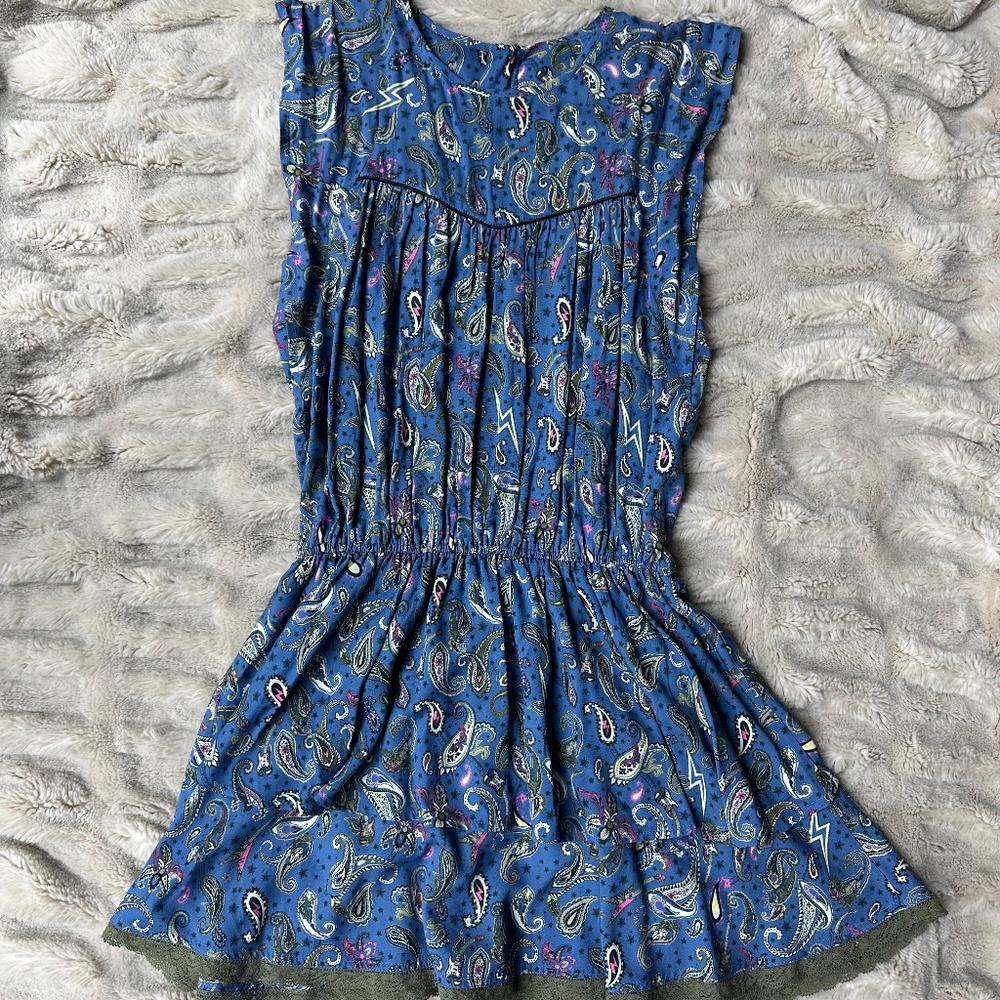 Girls Zadig & Voltaire Blue Paisley Dress